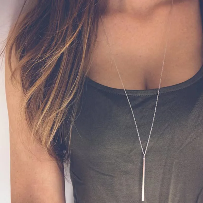 Neue 60Cm Reine 925 Sterling Silber Lange Halskette Bordstein O-Kette Choker Anhänger Bar Geformte Halsketten Frauen Mädchen Geschenk Edlen Schmuck Neue 60Cm Reine 925 Sterling Silber Lange Halskette Bordstein O-Kette Choker Anhänger Bar Geformte Halsketten Frauen Mädchen Geschenk Edlen Schmuck - Image 2