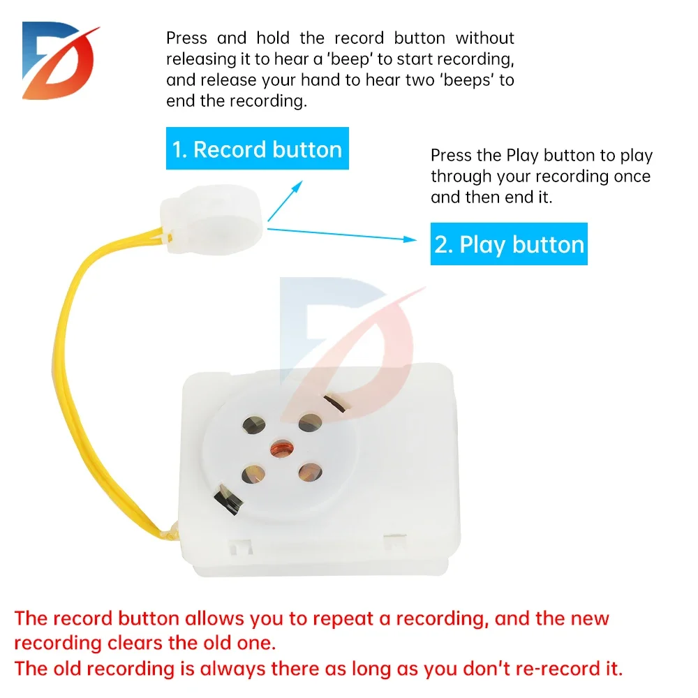 Sprachbox Für Stofftiere – Beschreibbares Soundmodul Mit Klarer Sprachaufnahme Für Plüschspielzeug, Persönliche Nachrichten &Amp; Diy-Projekte Sprachbox Für Stofftiere – Beschreibbares Soundmodul Mit Klarer Sprachaufnahme Für Plüschspielzeug, Persönliche Nachrichten &Amp; Diy-Projekte - Image 5