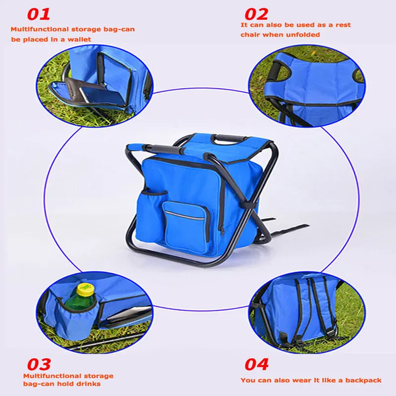 Outdoor Camping, Portable Folding Stool, Thermal Insulation Bag, Lightweight Luggage, Foldable, Multi-Functional Stool Outdoor Camping, Portable Folding Stool, Thermal Insulation Bag, Lightweight Luggage, Foldable, Multi-Functional Stool - Image 4