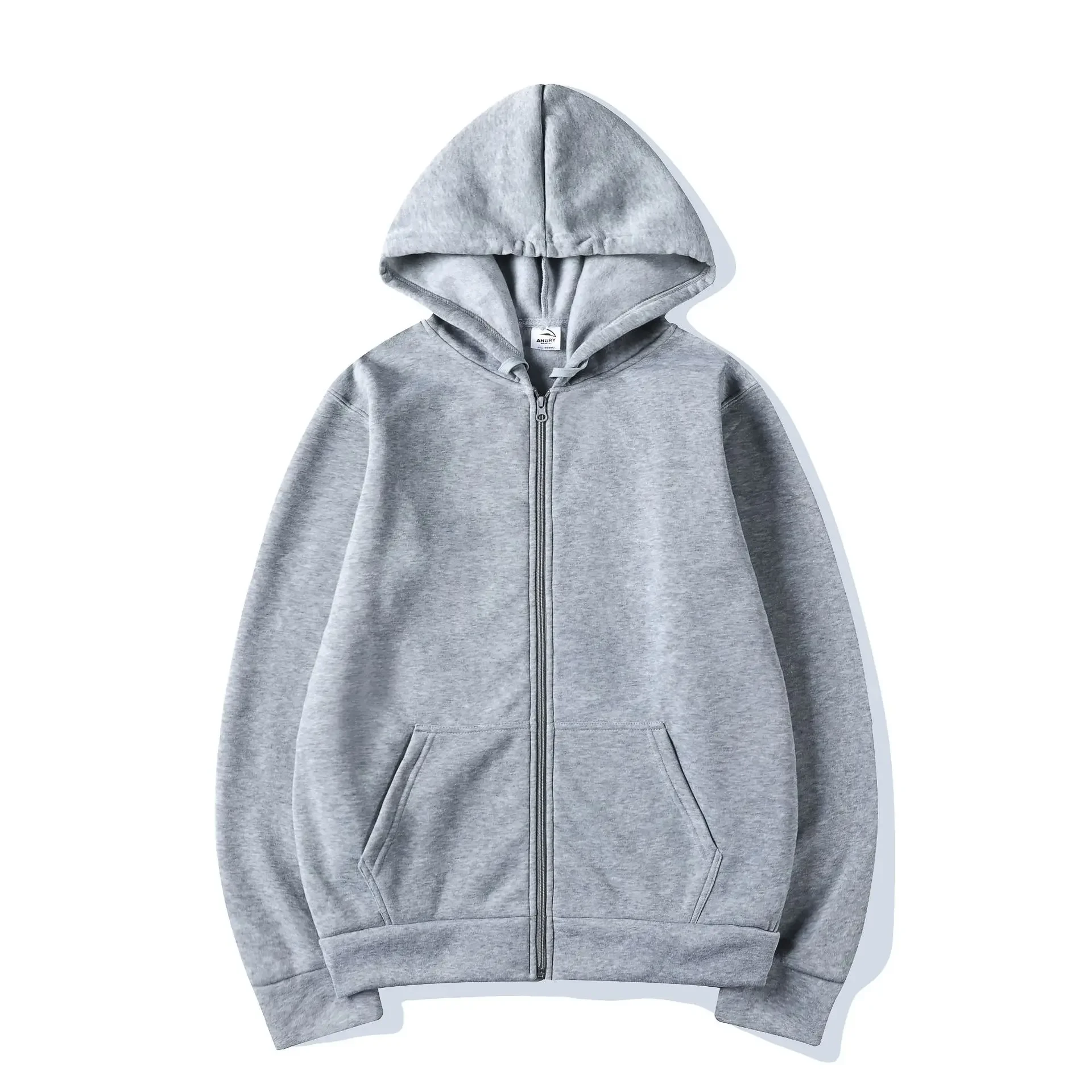 High Street Hoodie Männer Einfarbig Zip Up Langarm Lose Jacke Mäntel Casual Mit Kapuze Sweatshirt Y2K Mode Outdoor Kleidung High Street Hoodie Männer Einfarbig Zip Up Langarm Lose Jacke Mäntel Casual Mit Kapuze Sweatshirt Y2K Mode Outdoor Kleidung - Image 2