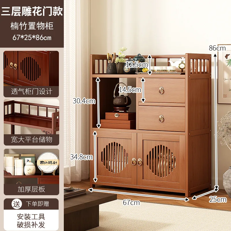 Multifunctional Furniture With Drawers &Amp; Shelves, Kitchen Cupboard, Living Room Storage Organizer, Tea Table Cabinet Multifunctional Furniture With Drawers &Amp; Shelves, Kitchen Cupboard, Living Room Storage Organizer, Tea Table Cabinet - Image 12