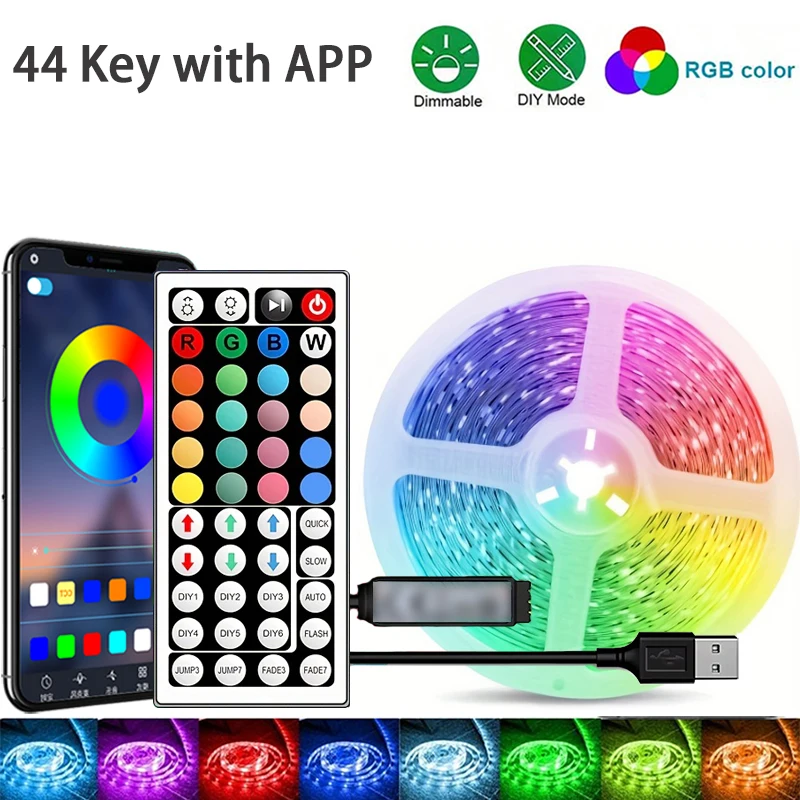 1–40 M Rgb Led Streifen 5V Usb – Musik-Synchronisation Mit Fernbedienung Für Zimmer, Tv Und Party 1–40 M Rgb Led Streifen 5V Usb – Musik-Synchronisation Mit Fernbedienung Für Zimmer, Tv Und Party - Image 8