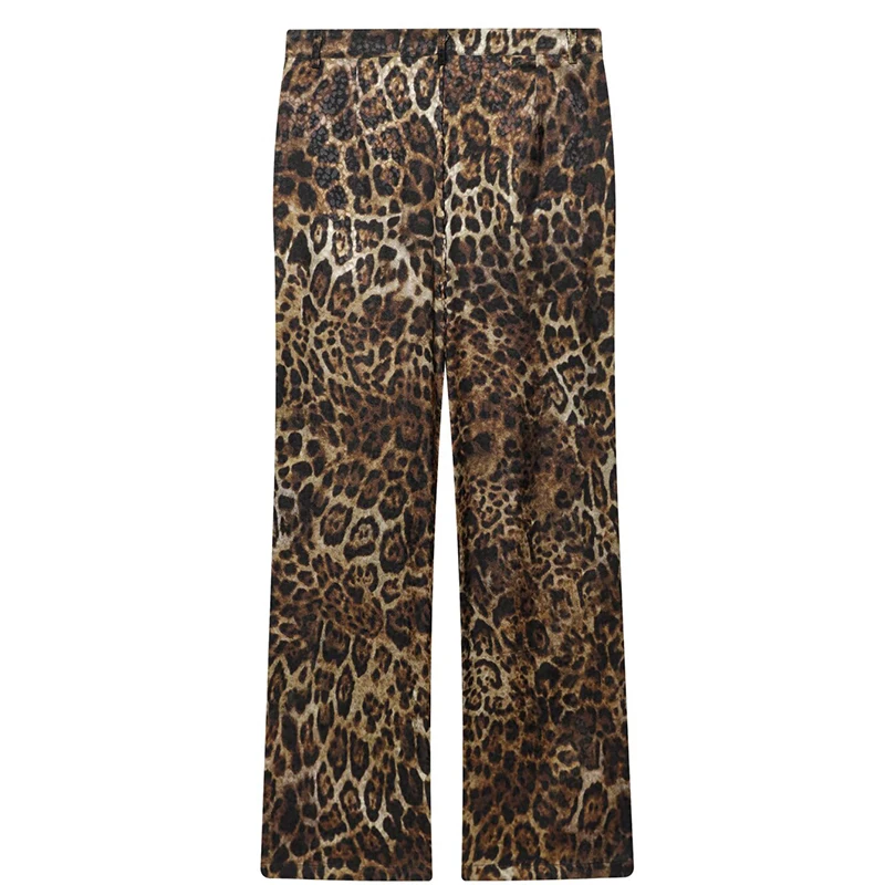 Hxao Leoparden-Hosen-Sets, 2-Teiliges Set, Vintage-Stil, Langer Blazer, Jacke, Zweiteiliges Set, Herbst, Formelle Damen-Hosen, Anzug, Gürtel, Damen-Set Hxao Leoparden-Hosen-Sets, 2-Teiliges Set, Vintage-Stil, Langer Blazer, Jacke, Zweiteiliges Set, Herbst, Formelle Damen-Hosen, Anzug, Gürtel, Damen-Set - Image 3
