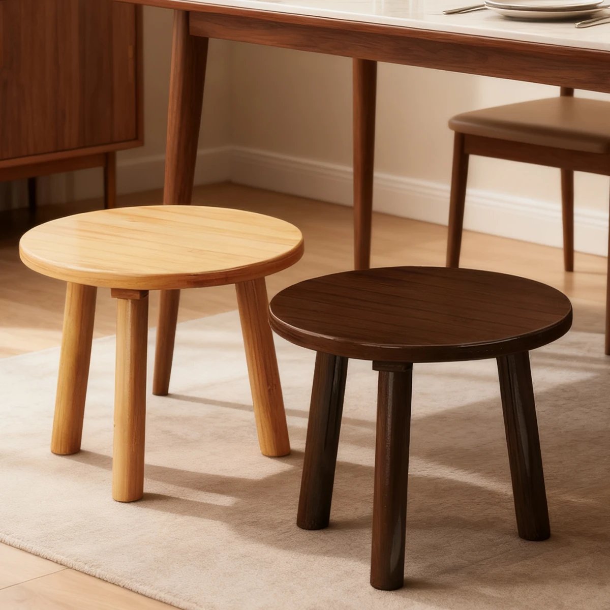 1Pc Bamboo Round Stool For Living Room &Amp; Balcony, Sturdy Lightweight Multifunctional Stool. 1Pc Bamboo Round Stool For Living Room &Amp; Balcony, Sturdy Lightweight Multifunctional Stool. - Image 4