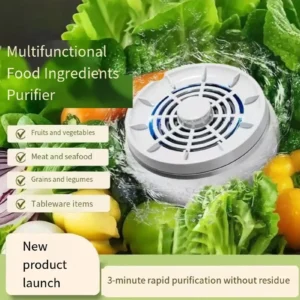 Tragbare Küchen-Obst-Reinigungsmaschine Lebensmittelreiniger mit Elektrolyse 4 Modi Automatischer Reiniger für Gemüse, Fleisch, Meeresfrüchte, Getreide