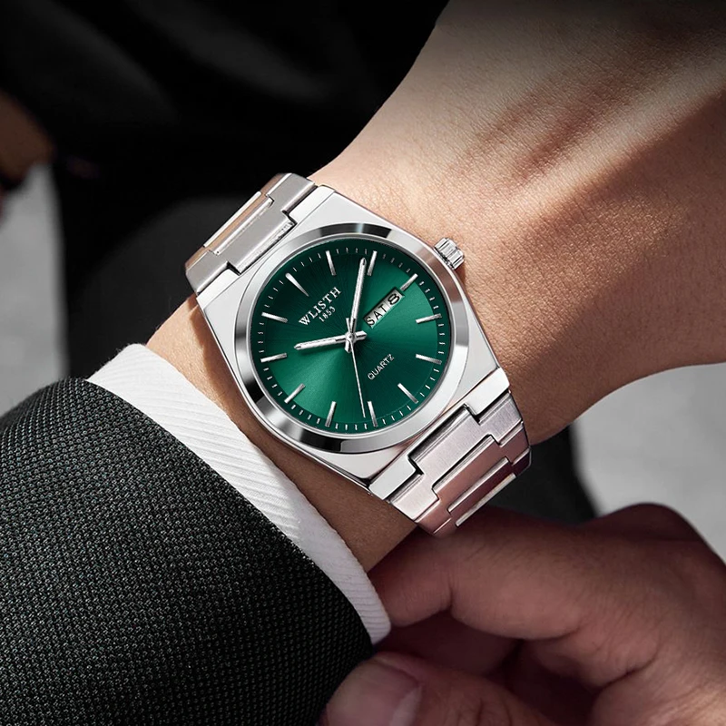 Mann Uhr Quarzuhr Luxus Wasserdicht Leucht Datum Woche Edelstahl Herren Uhr Männlich Relógios Masculino Reloj Hombre Mann Uhr Quarzuhr Luxus Wasserdicht Leucht Datum Woche Edelstahl Herren Uhr Männlich Relógios Masculino Reloj Hombre - Image 2