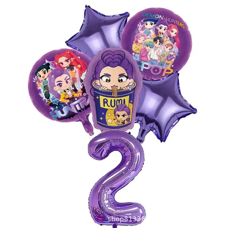 Heißes K-Pop Themen-Geburtstagsballon-Set, Folienballons Mit Zahlen 1-9 Und Happy Birthday Banner, Party-Dekorationszubehör Heißes K-Pop Themen-Geburtstagsballon-Set, Folienballons Mit Zahlen 1-9 Und Happy Birthday Banner, Party-Dekorationszubehör - Image 3