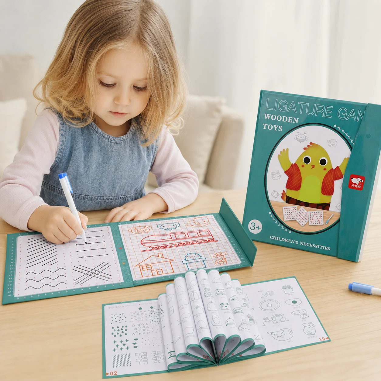 Kids Tracing Drawing Book Reusable Dry Erase Writing Practice Board Montessori Educational Toy With Marker Ages 3+ Kids Tracing Drawing Book Reusable Dry Erase Writing Practice Board Montessori Educational Toy With Marker Ages 3+ - Image 5