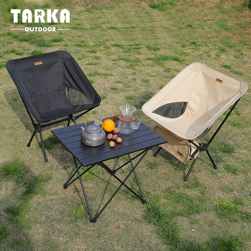Tarka Foldable Camping Chairs Set Lightweight Folding Chair Ultralight Backpacking Moon Chairs For Garden Picnic Beach Fishing Tarka Foldable Camping Chairs Set Lightweight Folding Chair Ultralight Backpacking Moon Chairs For Garden Picnic Beach Fishing - Image 6