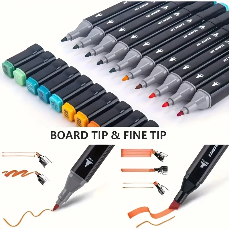 Professionelle Permanent-Skizzenmarker – Farbiges Doppelkopf-Set Für Kunstillustrationen Und Schulbedarf Professionelle Permanent-Skizzenmarker – Farbiges Doppelkopf-Set Für Kunstillustrationen Und Schulbedarf - Image 4