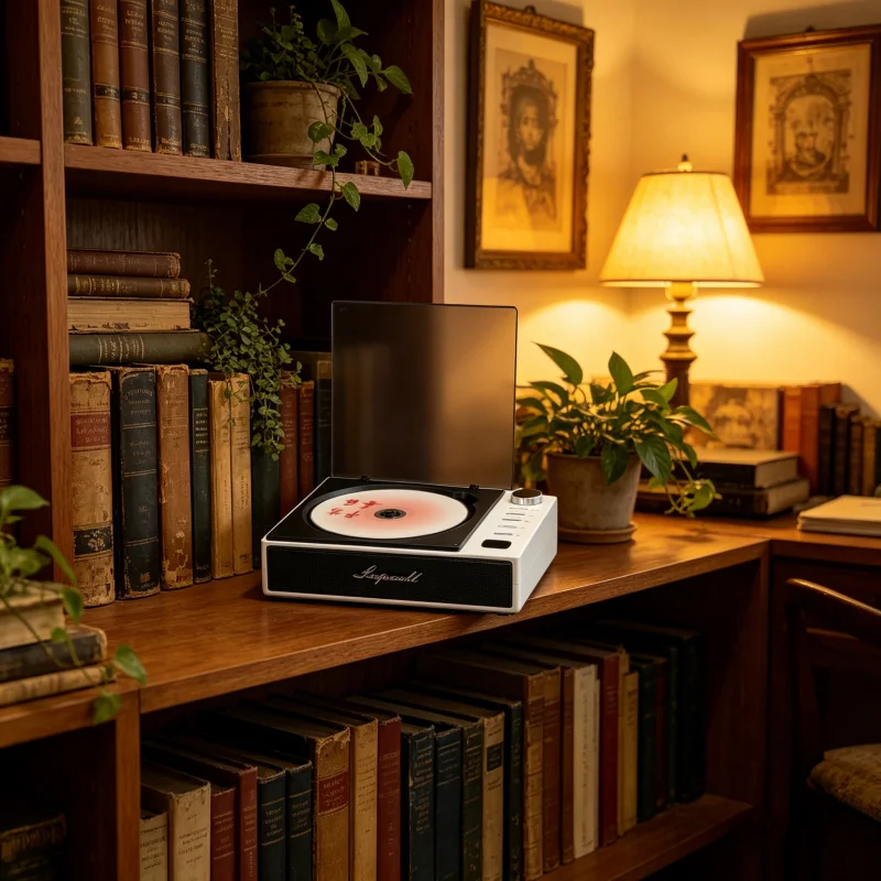 Retro Cd-Musikplayer Mit Bluetooth-Lautsprecher – Tragbarer Disc-Player Im Vintage-Stil Für Zuhause, Musik &Amp; Als Nostalgisches Geschenk Retro Cd-Musikplayer Mit Bluetooth-Lautsprecher – Tragbarer Disc-Player Im Vintage-Stil Für Zuhause, Musik &Amp; Als Nostalgisches Geschenk - Image 3