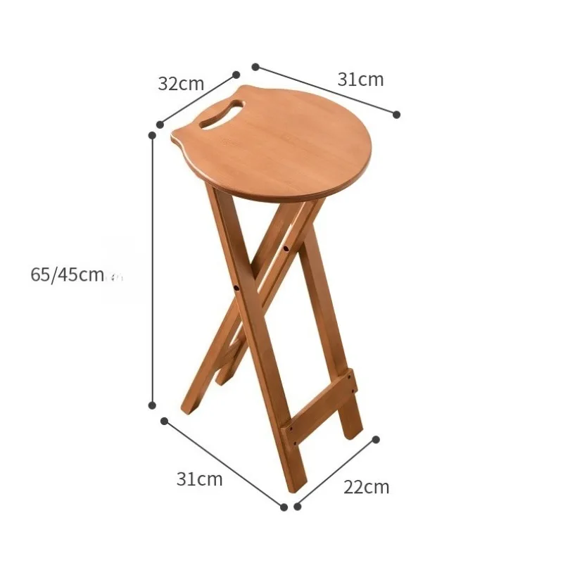 Retro Style Bamboo Folding Stool, Household Foldable Round Stool, Foldable High Stool, Bar Stool, Restaurant Dining Stool Retro Style Bamboo Folding Stool, Household Foldable Round Stool, Foldable High Stool, Bar Stool, Restaurant Dining Stool - Image 6