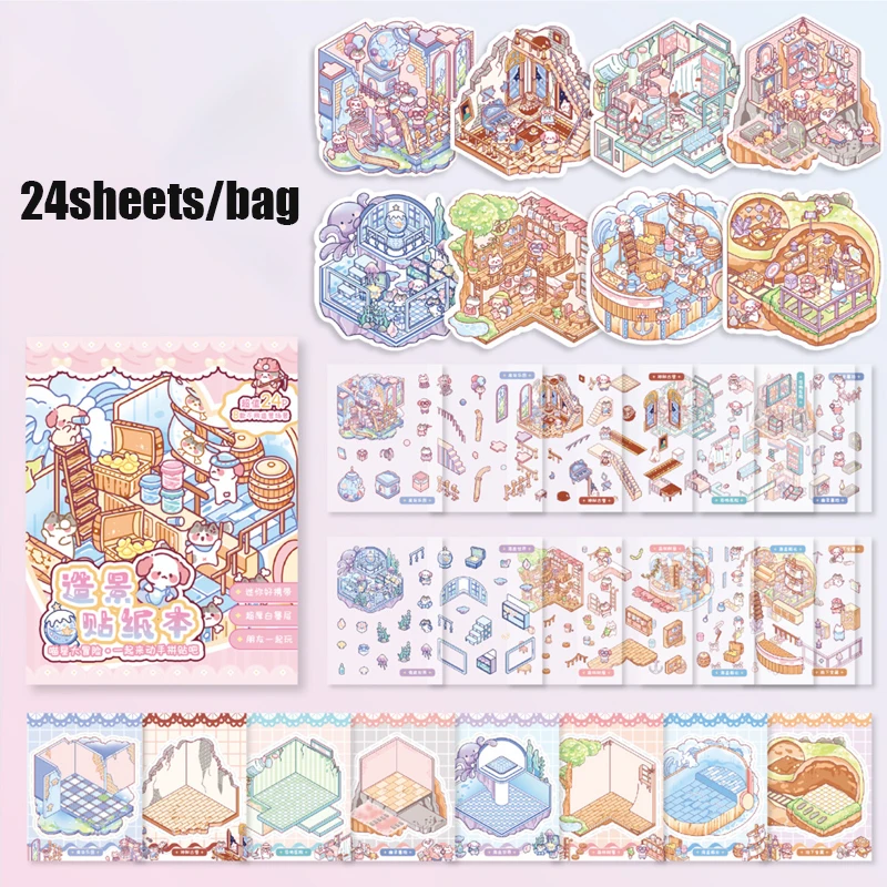 24 Zoo-Wunderland 3D-Szenensticker – Niedliche Tier-Aufkleber Für Scrapbooking, Journaling Und Diy-Dekoration 24 Zoo-Wunderland 3D-Szenensticker – Niedliche Tier-Aufkleber Für Scrapbooking, Journaling Und Diy-Dekoration - Image 7