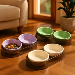 Durable Elevated Dual Bowl Feeder | Raised Pet Feeding Station with Non-Slip Stand, Easy Feeding for Cats & Small Dogs