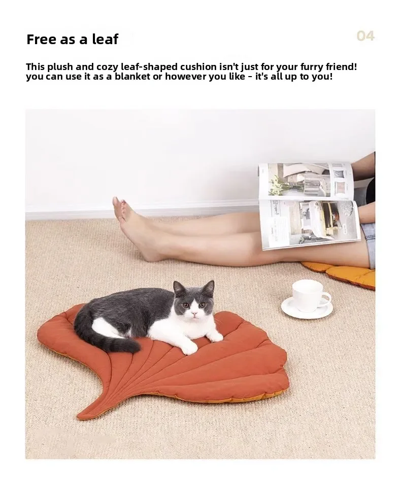 1/2Pcs Leaf Shaped Cat Bed And Pet Mat Soft Washable Reversible Non-Slip Cushion For Cats And Dogs Indoor Travel Camping Pet Bed 1/2Pcs Leaf Shaped Cat Bed And Pet Mat Soft Washable Reversible Non-Slip Cushion For Cats And Dogs Indoor Travel Camping Pet Bed - Image 14