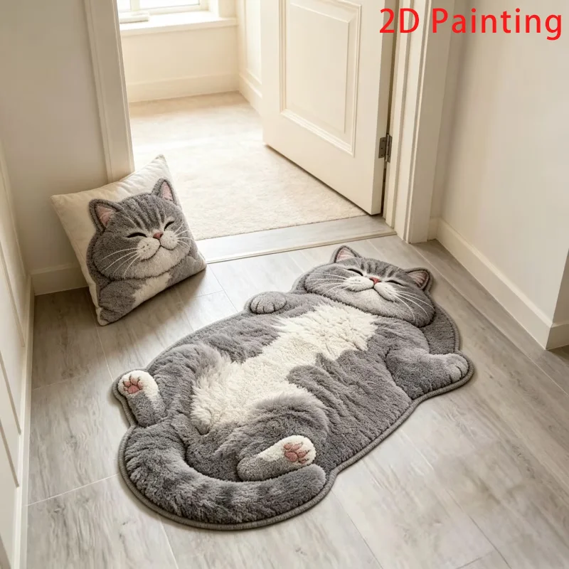 Niedlicher Katzenförmiger Teppich Stilvoller Einzigartiger Wohndekor-Teppich Für Wohnzimmer Cartoon-Schlafzimmer Bettvorleger Weicher Plüsch-Bodenmatte Niedlicher Katzenförmiger Teppich Stilvoller Einzigartiger Wohndekor-Teppich Für Wohnzimmer Cartoon-Schlafzimmer Bettvorleger Weicher Plüsch-Bodenmatte