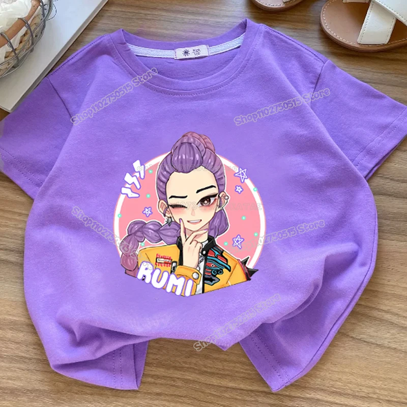 Summre Girl Kpop Demon Hunters Kleidung Rumi Mira Zoey Kurzarm-T-Shirt Für Kinder, Sommer, Lässige Oberteile, Cartoon-T-Shirt Aus Baumwolle Für Kleinkinder Summre Girl Kpop Demon Hunters Kleidung Rumi Mira Zoey Kurzarm-T-Shirt Für Kinder, Sommer, Lässige Oberteile, Cartoon-T-Shirt Aus Baumwolle Für Kleinkinder - Image 18