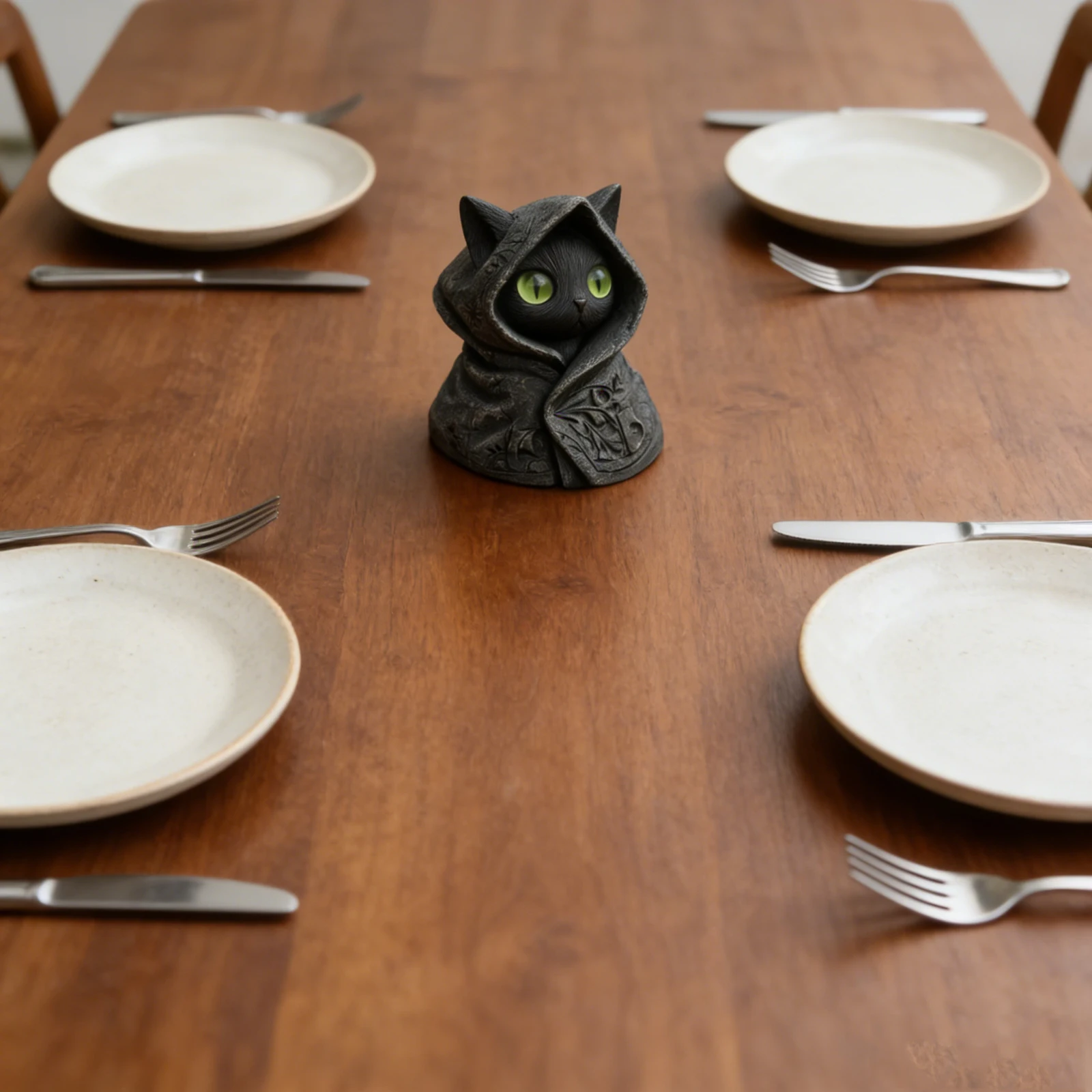 Cat Statue Home Decor Hooded Cat Figurine Tabletop Decoration Mystical Ornament Desk Accent Dark Cat Sculpture Resin Craft Cat Statue Home Decor Hooded Cat Figurine Tabletop Decoration Mystical Ornament Desk Accent Dark Cat Sculpture Resin Craft - Image 2