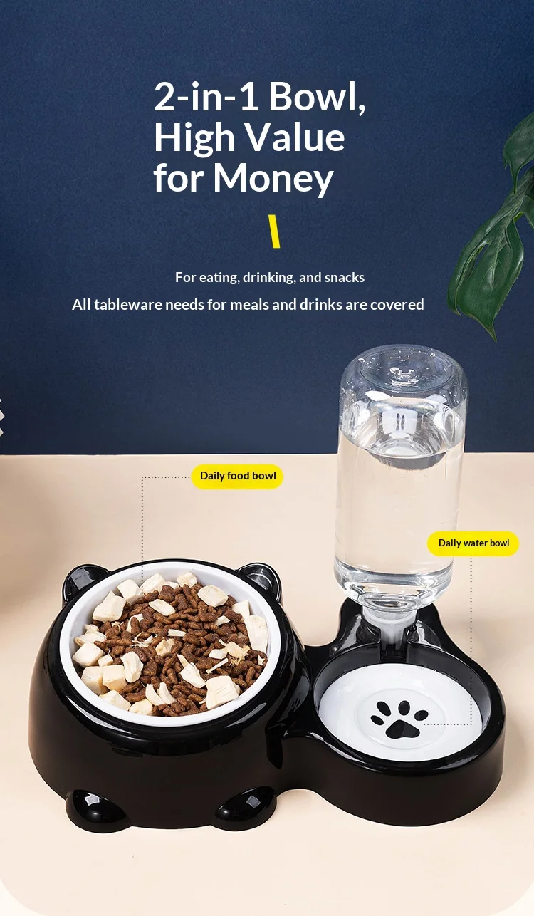 Pet Bowl 2-In-1 Auto Water Feeder, Tilted Elevated Cat Dog Bowl For Food &Amp; Water, Anti-Choking Slow Feeder Dish For Pets Pet Bowl 2-In-1 Auto Water Feeder, Tilted Elevated Cat Dog Bowl For Food &Amp; Water, Anti-Choking Slow Feeder Dish For Pets - Image 8
