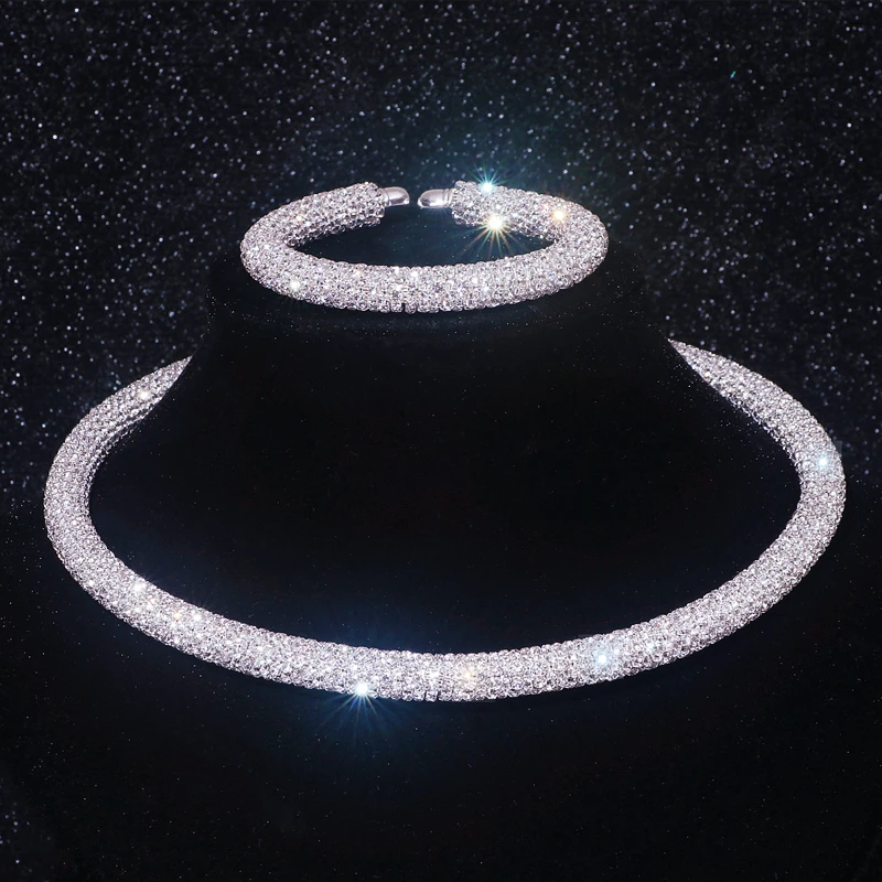 Neue Mode Strass Kragen Choker Halskette Für Frauen Übertrieben Einfache Große Klobige Kette Halskette Drehmomente Schmuck Zubehör Neue Mode Strass Kragen Choker Halskette Für Frauen Übertrieben Einfache Große Klobige Kette Halskette Drehmomente Schmuck Zubehör - Image 7