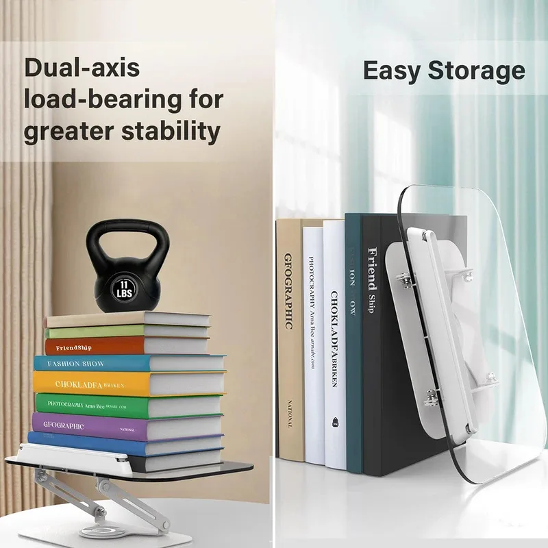 Verstellbarer Buchständer Mit 360°-Drehung – Faltbare Lesestütze Mit Seitenhaltern Für Bücher, Tablets Und Dokumente Verstellbarer Buchständer Mit 360°-Drehung – Faltbare Lesestütze Mit Seitenhaltern Für Bücher, Tablets Und Dokumente - Image 3