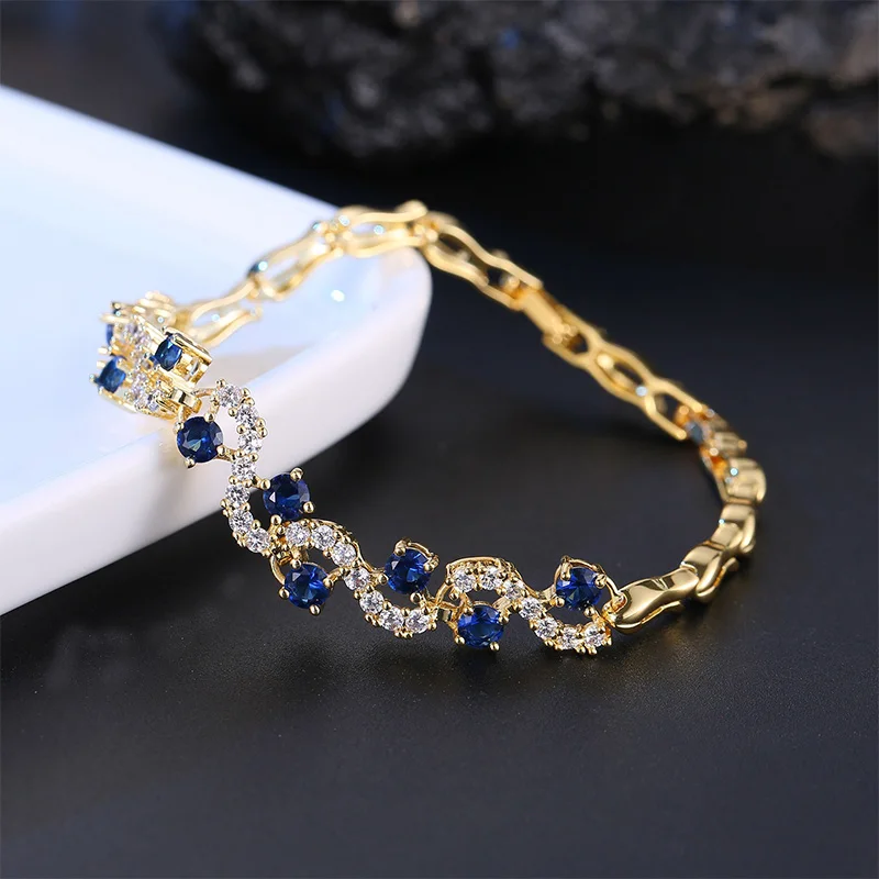 Neues Funkelndes Zirkon-Armband Für Damen, Modisch, Elegant, Charm-Armbänder, Exquisiter Kristall-Edelstein-Schmuck, Dinner-Party-Geschenke Neues Funkelndes Zirkon-Armband Für Damen, Modisch, Elegant, Charm-Armbänder, Exquisiter Kristall-Edelstein-Schmuck, Dinner-Party-Geschenke - Image 3