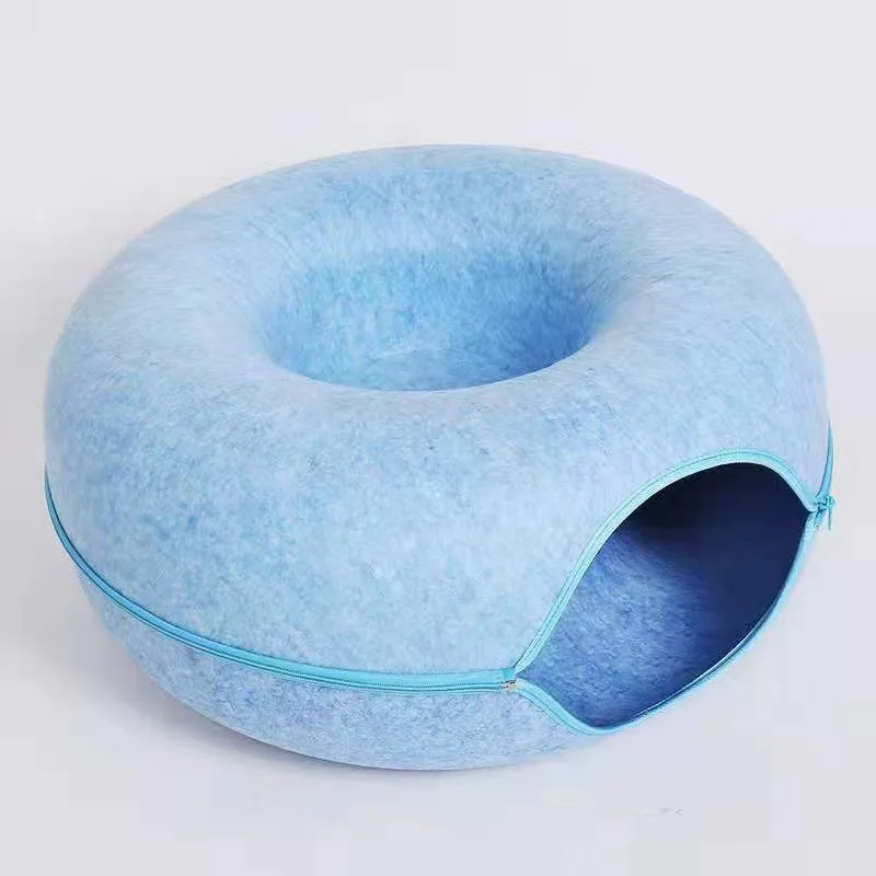 Katzen-Donut-Tunnelbett Für Drinnen, Abnehmbar, Waschbar, Aus Filz, Katzenhöhle, Interaktives Spiel- Und Ruhenest, Geeignet Für Haushalte Mit Mehreren Katzen Katzen-Donut-Tunnelbett Für Drinnen, Abnehmbar, Waschbar, Aus Filz, Katzenhöhle, Interaktives Spiel- Und Ruhenest, Geeignet Für Haushalte Mit Mehreren Katzen - Image 9