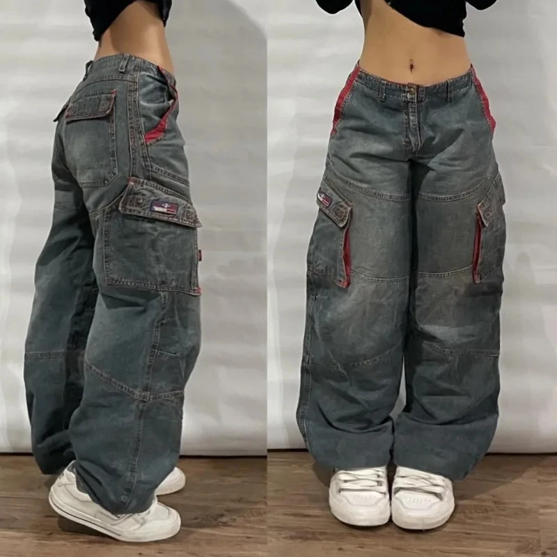 American New Fashion Oversize Pattern Embroidered Baggy Jeans Men Y2K Gothic Harajuku Hip Hop Straight High Waist Wide Leg Pants American New Fashion Oversize Pattern Embroidered Baggy Jeans Men Y2K Gothic Harajuku Hip Hop Straight High Waist Wide Leg Pants - Image 18