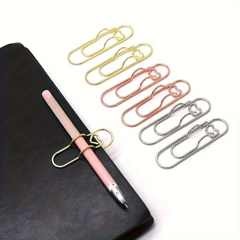 4 Stück Multifunktionaler Liebesstift-Clip, Tragbarer Hängender Stift-Clip Mit Festem Sitz, Büroklammer Für Notizbuch, Schreibwaren-Zubehör 4 Stück Multifunktionaler Liebesstift-Clip, Tragbarer Hängender Stift-Clip Mit Festem Sitz, Büroklammer Für Notizbuch, Schreibwaren-Zubehör - Image 2