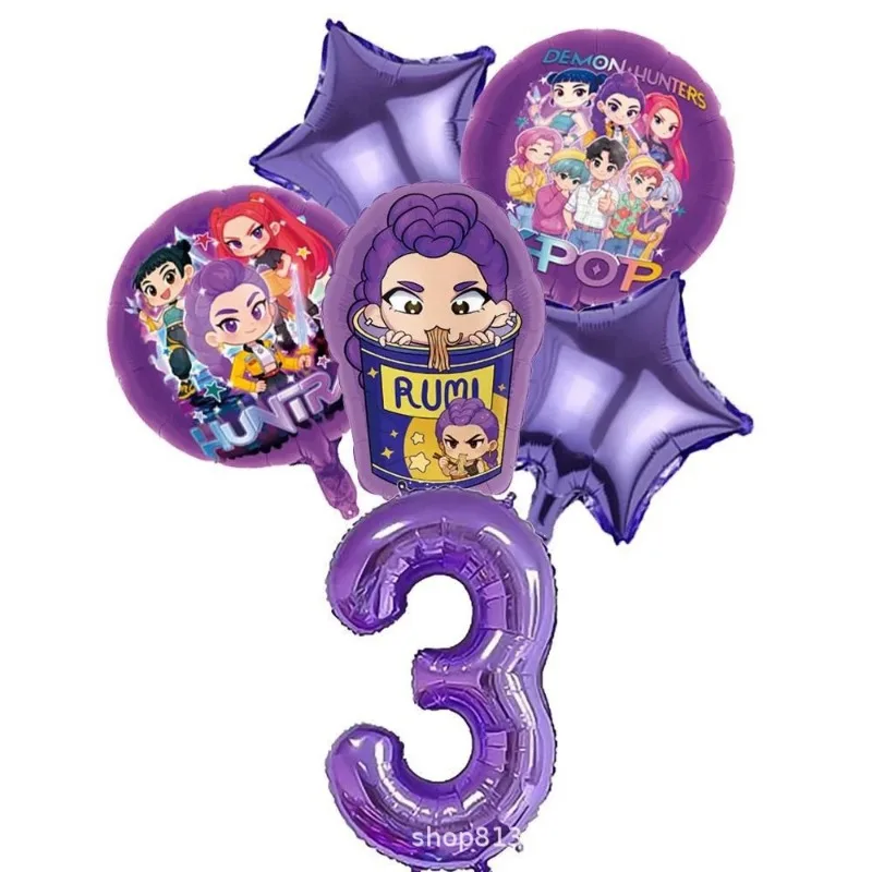 Heißes K-Pop Themen-Geburtstagsballon-Set, Folienballons Mit Zahlen 1-9 Und Happy Birthday Banner, Party-Dekorationszubehör Heißes K-Pop Themen-Geburtstagsballon-Set, Folienballons Mit Zahlen 1-9 Und Happy Birthday Banner, Party-Dekorationszubehör - Image 4