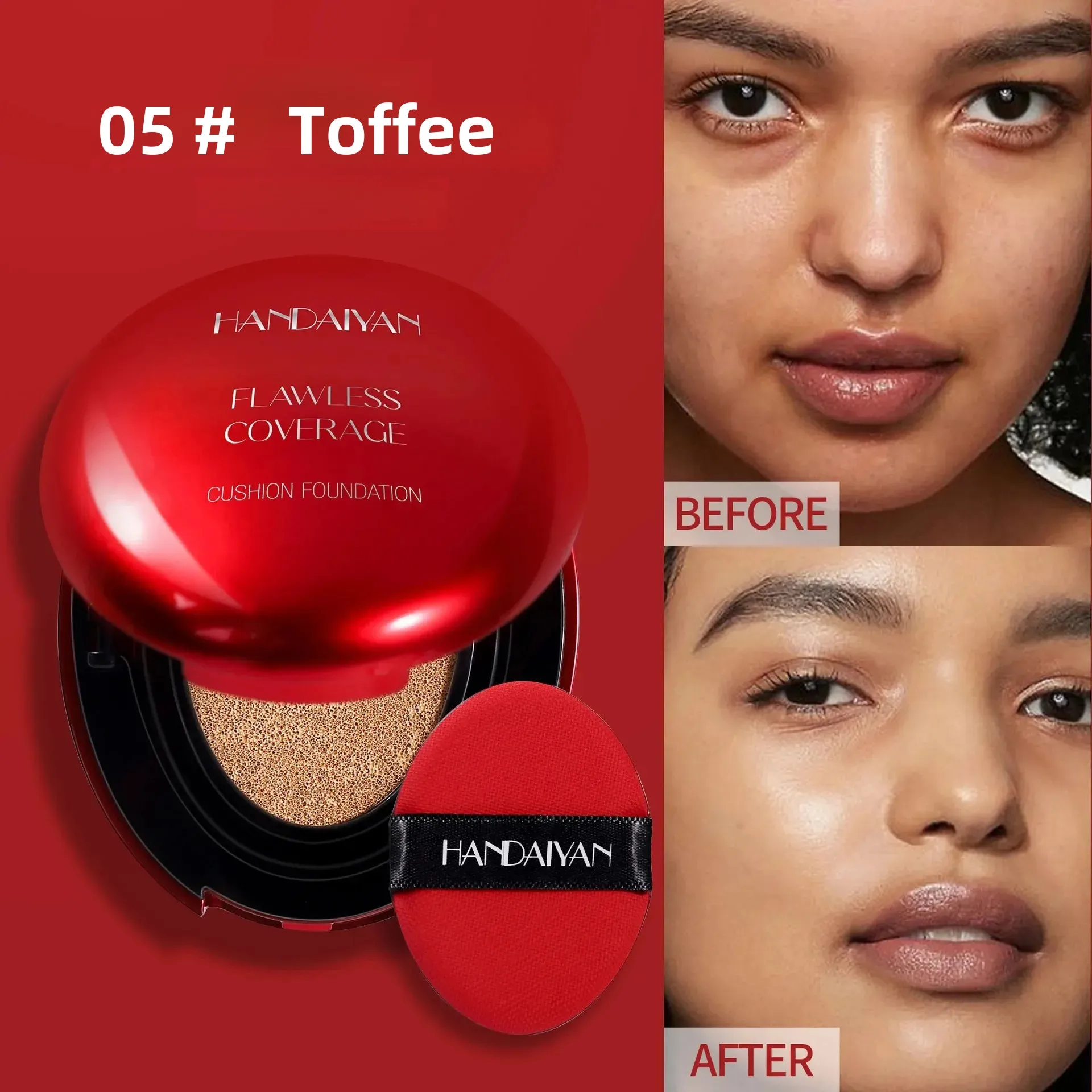 Korean Air Cushion Foundation – Leichter, Natürlicher, Feuchtigkeitsspendender Concealer, Aufhellende, Ölkontrollierende, Langanhaltende Make-Up-Basis Für Damen Korean Air Cushion Foundation – Leichter, Natürlicher, Feuchtigkeitsspendender Concealer, Aufhellende, Ölkontrollierende, Langanhaltende Make-Up-Basis Für Damen - Image 4