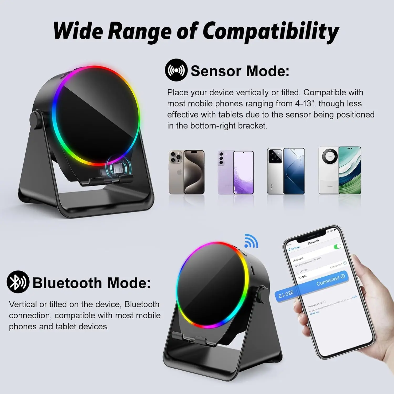 5-In-1 Rgb Bluetooth-Lautsprecher Mit Handyhalterung – Leistungsstarker Hifi-Sound, Subwoofer Und Magnetische Tablet-Halterung 5-In-1 Rgb Bluetooth-Lautsprecher Mit Handyhalterung – Leistungsstarker Hifi-Sound, Subwoofer Und Magnetische Tablet-Halterung - Image 3
