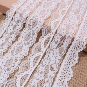 5 Yards weißes Spitzenband, elastischer Spitzenbesatz für DIY, handgefertigt, für Hochzeit, Party, Zuhause, Kleidung, Nähen, Geschenke, Verpackung, Dekoration