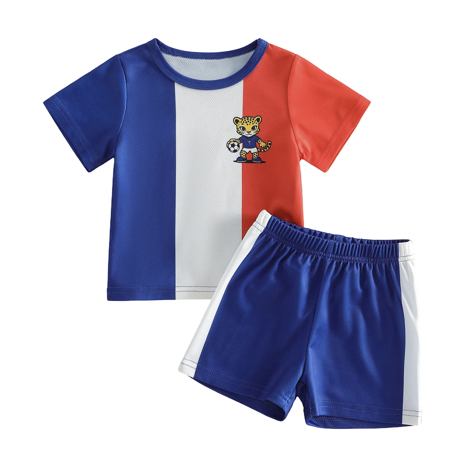 Kleinkind Baby Fußball-Outfit Verschiedene Team-Designs Rundhals Kurzarm Trikot Und Shorts 2-Teiliges Set Kleinkind Baby Fußball-Outfit Verschiedene Team-Designs Rundhals Kurzarm Trikot Und Shorts 2-Teiliges Set – Bild 10