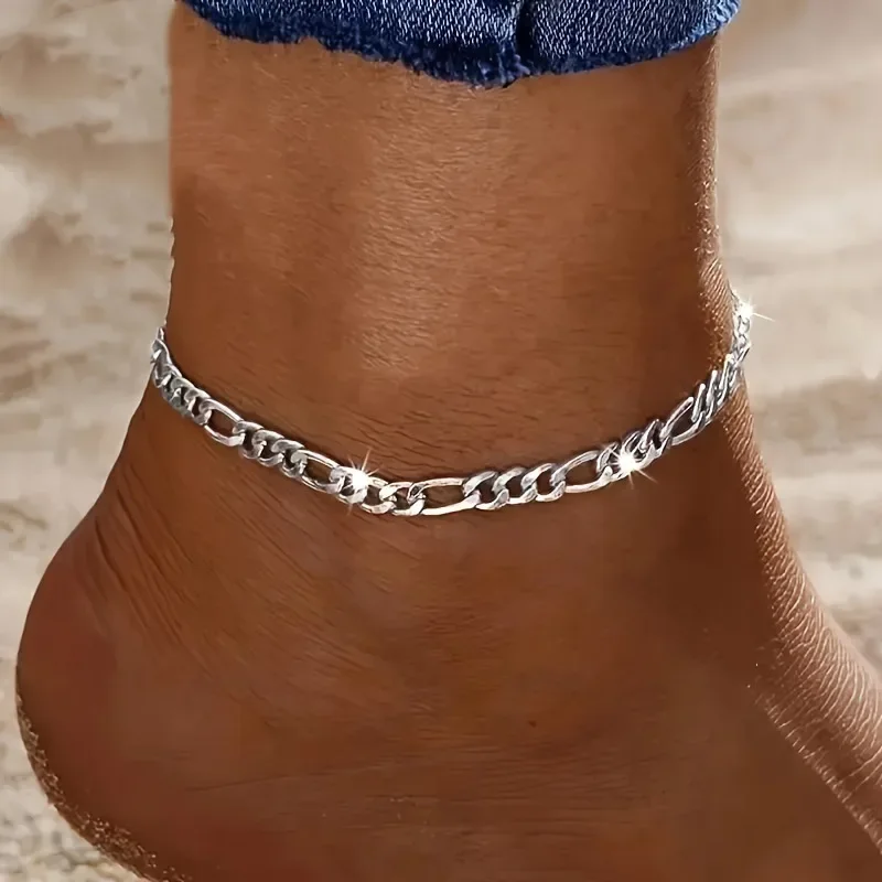 Heiße Luxus 925 Sterling Silber Armbänder Fußkettchen Y2K 4 Mm Kette Für Frauen Männer Hochzeit Hübscher Schmuck Zubehör Mode Geschenke Heiße Luxus 925 Sterling Silber Armbänder Fußkettchen Y2K 4 Mm Kette Für Frauen Männer Hochzeit Hübscher Schmuck Zubehör Mode Geschenke