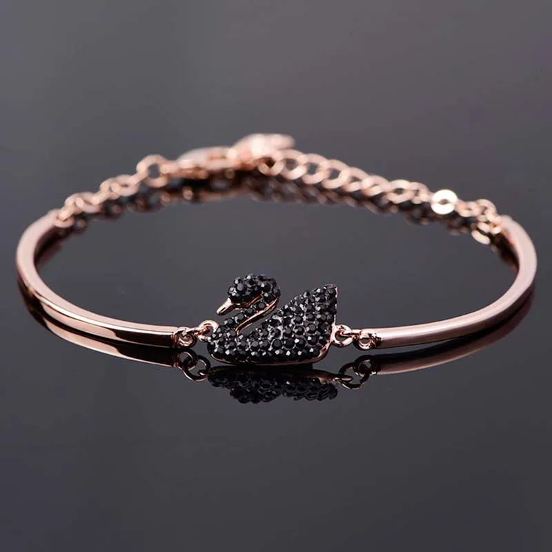 Luxus Zirkon Charm Armband Schmuck Zubehör Für Frauen Party Geschenke Mode Gold Rose Gold Schwan Armreif Luxus Zirkon Charm Armband Schmuck Zubehör Für Frauen Party Geschenke Mode Gold Rose Gold Schwan Armreif - Image 8