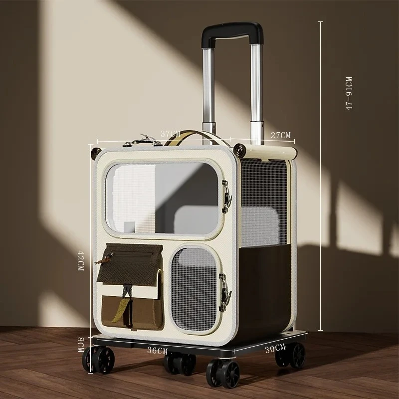 Rolling Cat Carrier With Wheels For Large Cats Small Dogs Up To 10Kg Ideal For Travel Walking And Camping Cat Handbag Dog Bag Rolling Cat Carrier With Wheels For Large Cats Small Dogs Up To 10Kg Ideal For Travel Walking And Camping Cat Handbag Dog Bag - Image 6