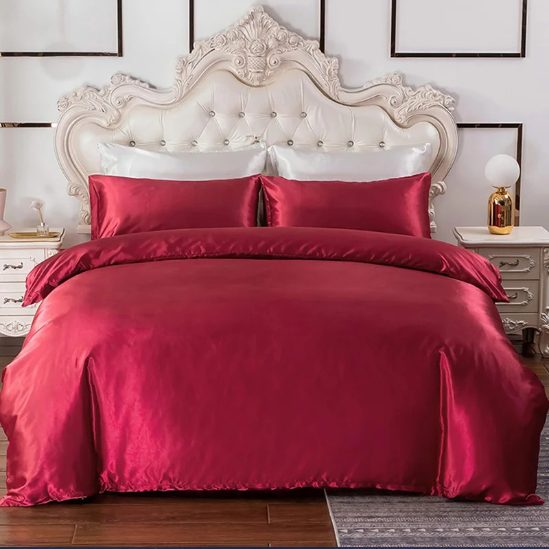 Bedding Duvet Cover Set Soft Silky Textured Comforter Cover With Corner Ties And Zipper Closure, Envelop Pillowcase Bedding Duvet Cover Set Soft Silky Textured Comforter Cover With Corner Ties And Zipper Closure, Envelop Pillowcase - Image 3