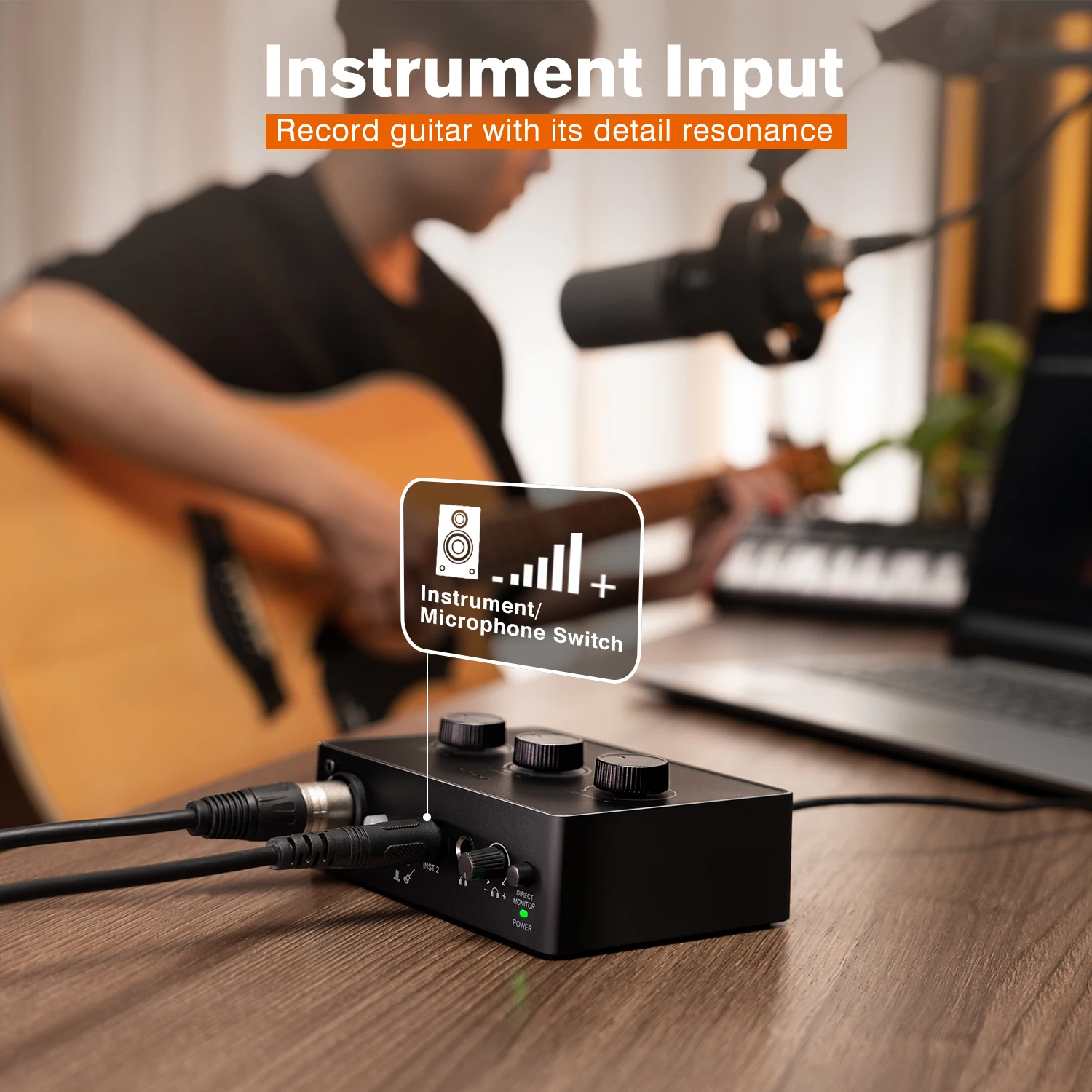 Fifine Ampli1 Audio-Interface Für Xlr-Mikrofon – Tonmischer Mit Gain-Regler &Amp; 48V Phantomspeisung Für Podcast Fifine Ampli1 Audio-Interface Für Xlr-Mikrofon – Tonmischer Mit Gain-Regler &Amp; 48V Phantomspeisung Für Podcast - Image 3