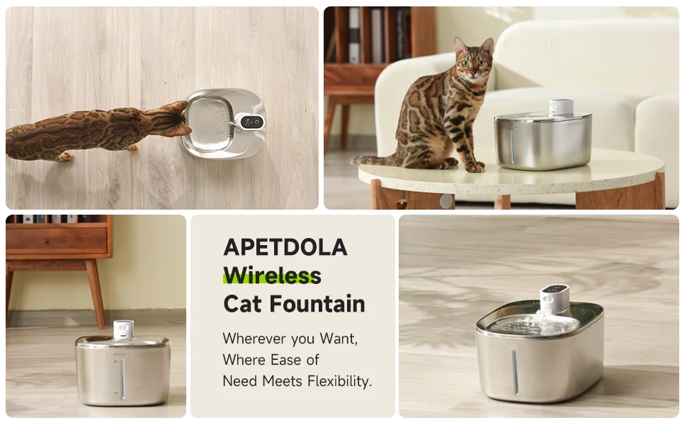 Apetdola 4L Drahtlose Katze Wasser Brunnen Auto Sensor Trinkbrunnen Für Katzen Hund Trinker Haustier Wassersp Ender Zubehör Apetdola 4L Drahtlose Katze Wasser Brunnen Auto Sensor Trinkbrunnen Für Katzen Hund Trinker Haustier Wassersp Ender Zubehör - Image 9
