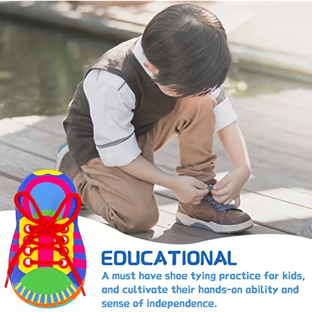 Shoelace Threading Teaching Toys Learn To Tie Shoelaces Toy Kids Toddlers Fine Motor Skills Toy Early Educational Toys Boys Girl Shoelace Threading Teaching Toys Learn To Tie Shoelaces Toy Kids Toddlers Fine Motor Skills Toy Early Educational Toys Boys Girl - Image 4
