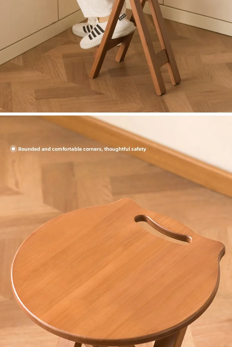 Retro Style Bamboo Folding Stool, Household Foldable Round Stool, Foldable High Stool, Bar Stool, Restaurant Dining Stool Retro Style Bamboo Folding Stool, Household Foldable Round Stool, Foldable High Stool, Bar Stool, Restaurant Dining Stool - Image 24