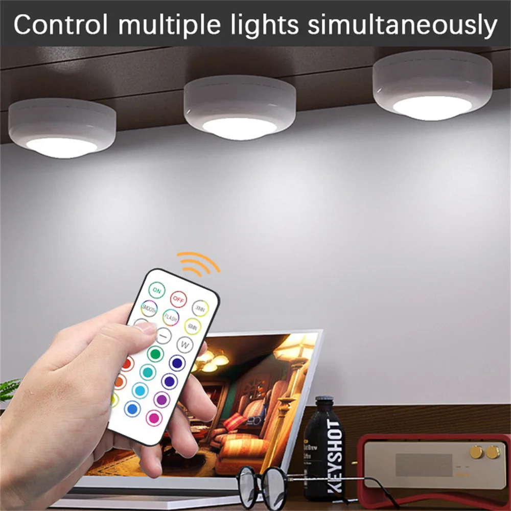 Rgb Led Unterschrankleuchten Mit Fernbedienung – Kabellose, Dimmbare Batterieleuchten Für Küche Und Zuhause Rgb Led Unterschrankleuchten Mit Fernbedienung – Kabellose, Dimmbare Batterieleuchten Für Küche Und Zuhause - Image 2