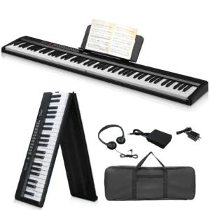 GPP-106 88-Tasten-Klappiano, halbgewichtete Standard-Tastaturen, Digitalpiano mit MIDI-Bluetooth, Handtasche, Kopfhörer