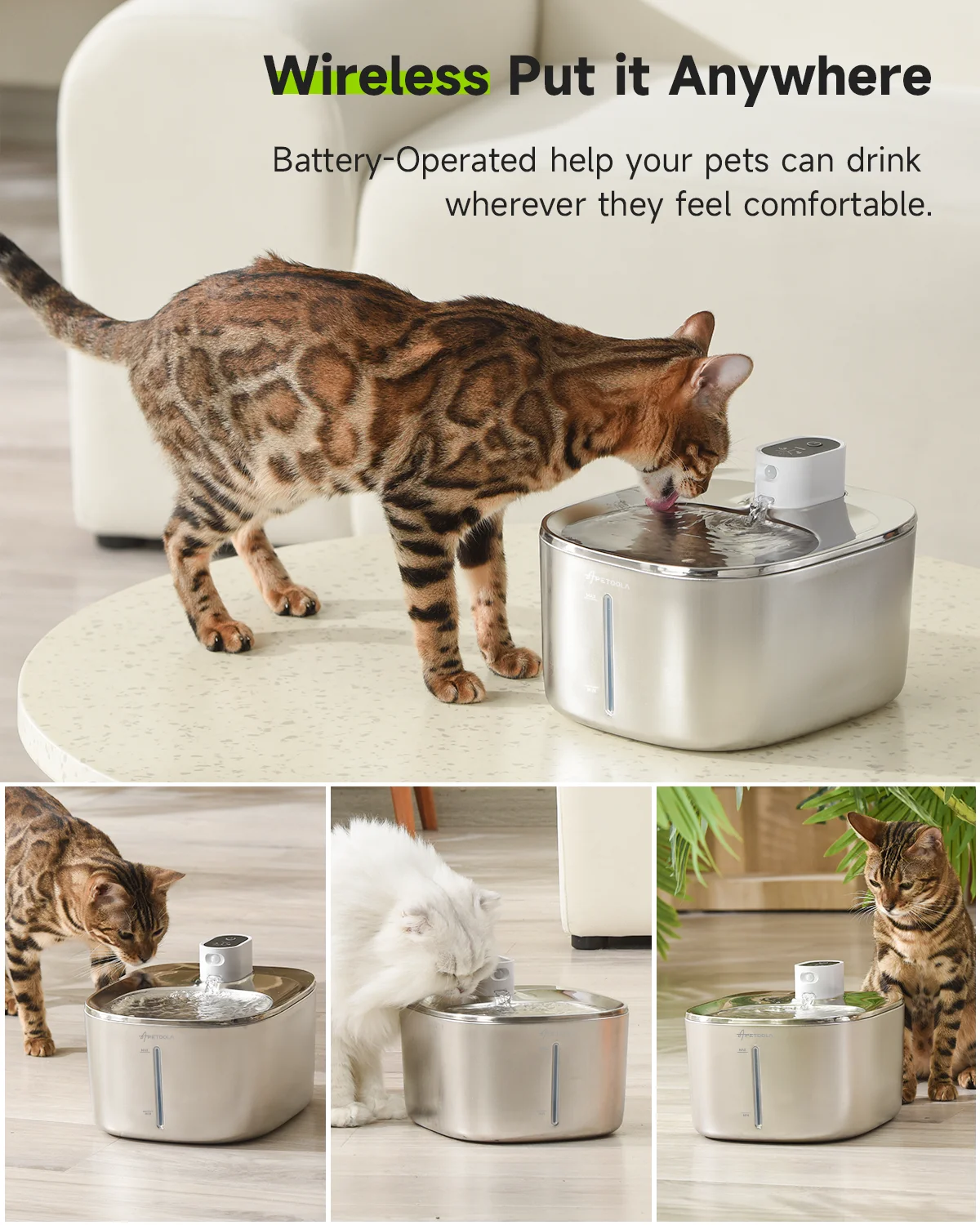 Apetdola 4L Drahtlose Katze Wasser Brunnen Auto Sensor Trinkbrunnen Für Katzen Hund Trinker Haustier Wassersp Ender Zubehör Apetdola 4L Drahtlose Katze Wasser Brunnen Auto Sensor Trinkbrunnen Für Katzen Hund Trinker Haustier Wassersp Ender Zubehör - Image 2