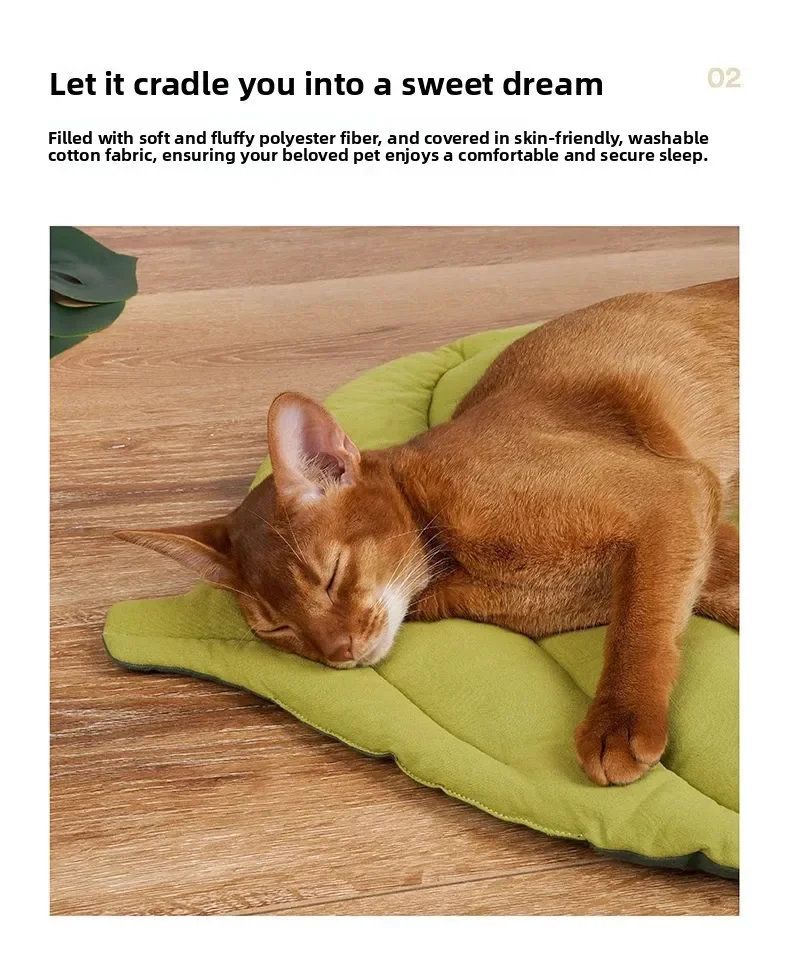 1/2Pcs Leaf Shaped Cat Bed And Pet Mat Soft Washable Reversible Non-Slip Cushion For Cats And Dogs Indoor Travel Camping Pet Bed 1/2Pcs Leaf Shaped Cat Bed And Pet Mat Soft Washable Reversible Non-Slip Cushion For Cats And Dogs Indoor Travel Camping Pet Bed - Image 12