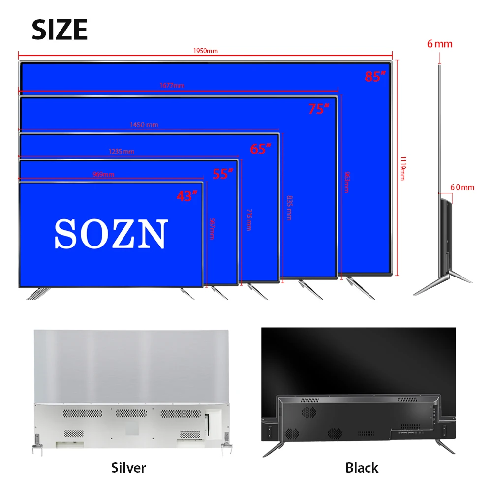 65-Zoll Oled 4K Smart Tv – Android 14, Wlan, Mehrsprachig, Heimkino-Fernseher Mit Us-, Uk-, Eu- &Amp; Au-Stecker 65-Zoll Oled 4K Smart Tv – Android 14, Wlan, Mehrsprachig, Heimkino-Fernseher Mit Us-, Uk-, Eu- &Amp; Au-Stecker - Image 3