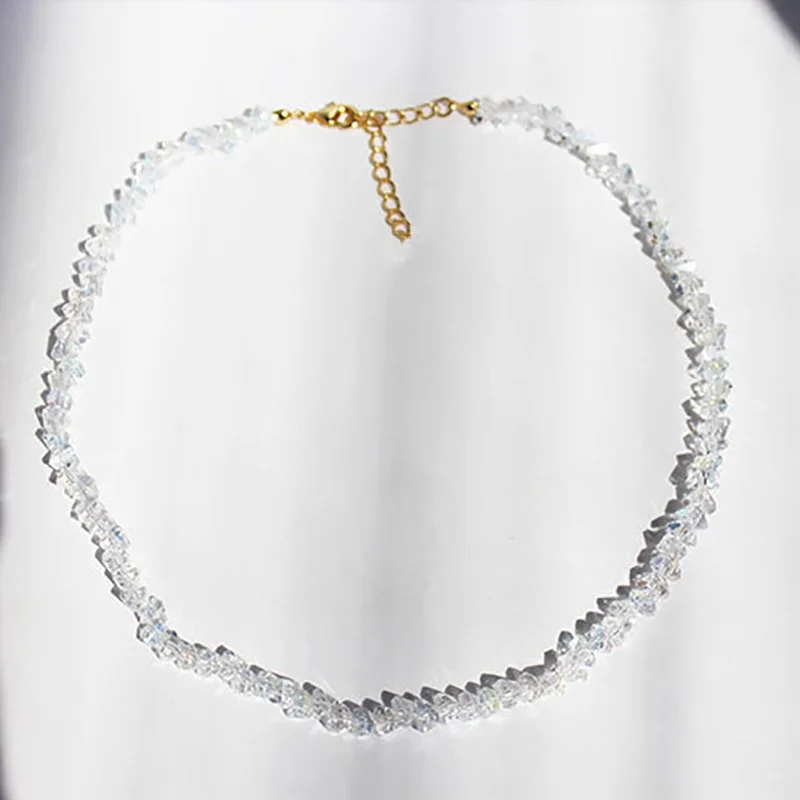 Transparent Crystal Irregular Beaded Choker Necklace For Women Korean Collarbone Clavicle Chain On The Neck Collar Jewelry Transparent Crystal Irregular Beaded Choker Necklace For Women Korean Collarbone Clavicle Chain On The Neck Collar Jewelry - Image 8