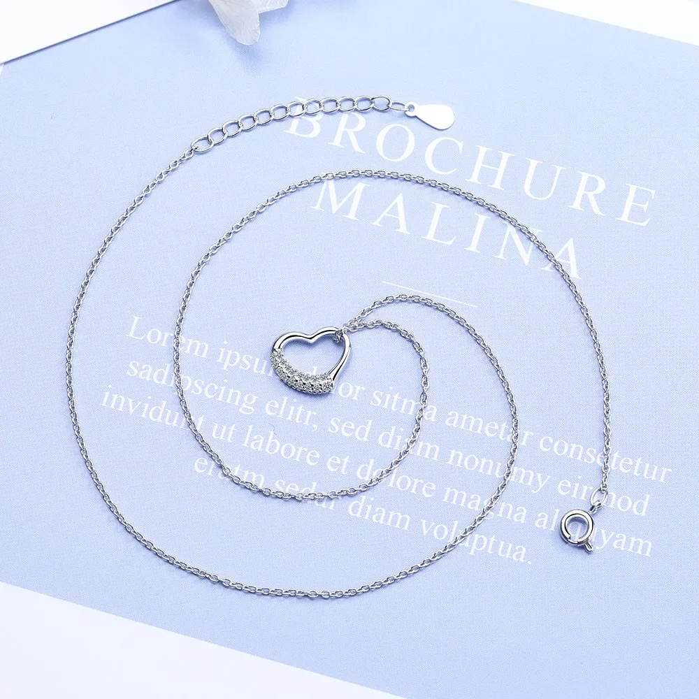 Halsketten Mit Anhänger Aus 925Er-Sterlingsilber, Weiblicher Zirkon, Herz-Anhänger, Für Frauen, Retro-Luxus-Halsband, Schmuck, Geschenk, Weiblicher Schmuck Halsketten Mit Anhänger Aus 925Er-Sterlingsilber, Weiblicher Zirkon, Herz-Anhänger, Für Frauen, Retro-Luxus-Halsband, Schmuck, Geschenk, Weiblicher Schmuck - Image 4