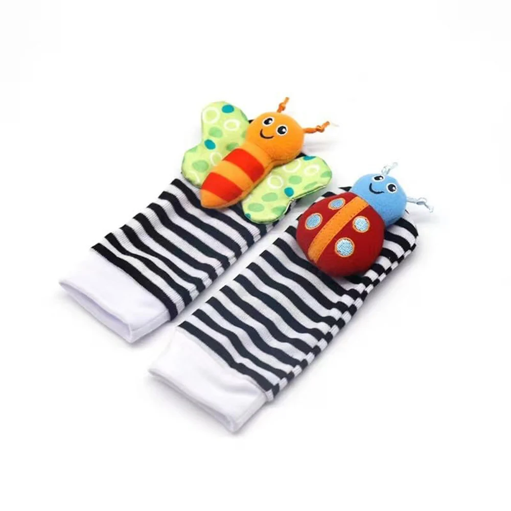 4Pcs Baby Rattle Toys Cute Stuffed Animals Wrist Rattle Foot Finder Socks 0~24 Months For Infant Boy Girl Newborn Gift 4Pcs Baby Rattle Toys Cute Stuffed Animals Wrist Rattle Foot Finder Socks 0~24 Months For Infant Boy Girl Newborn Gift - Image 4